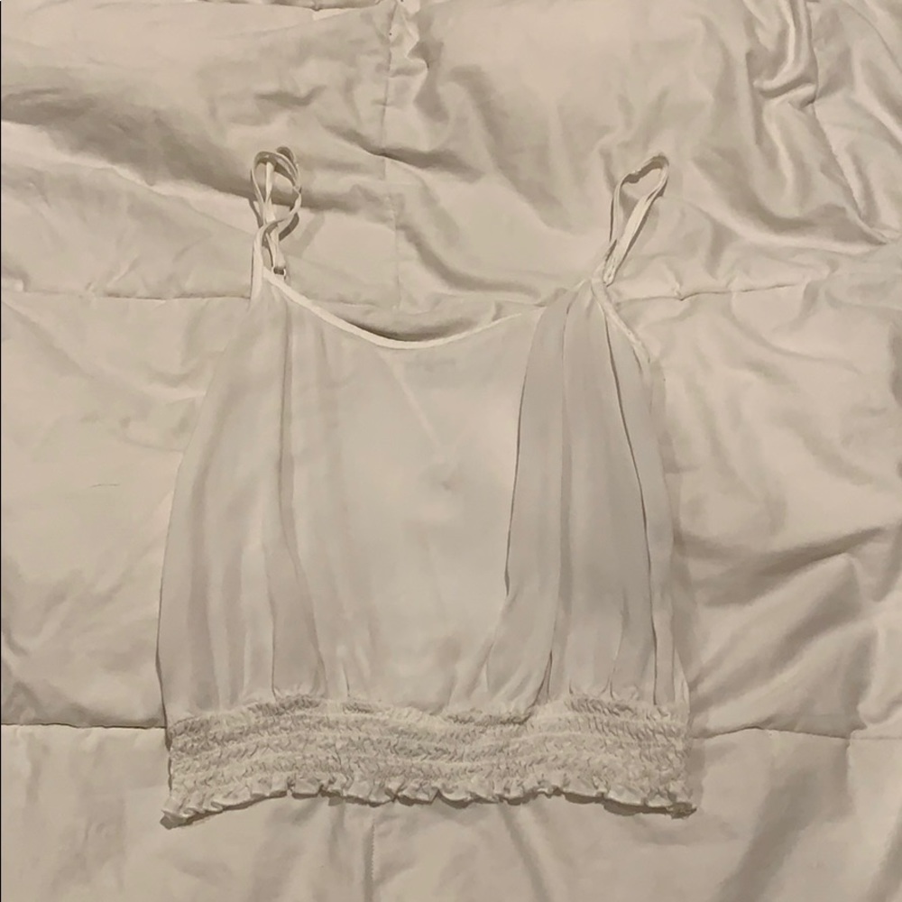 White crop top tank top
